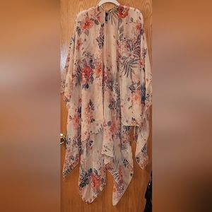 Sheer floral kimono